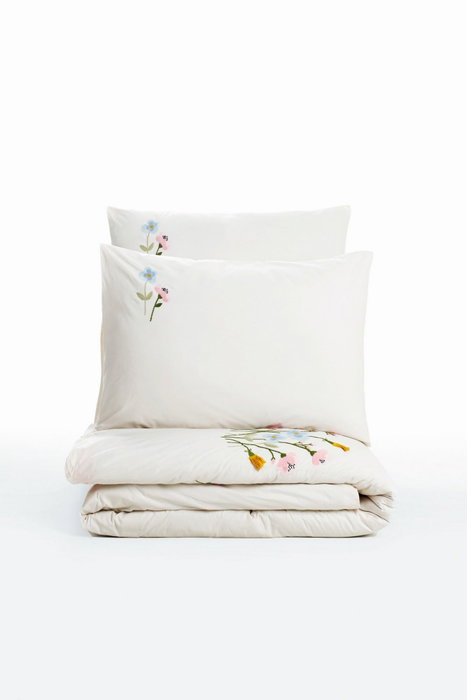 L'essentiel linge de maison Juego de funda de edredón Delbin - Pink, Rosa y Blanco, Doble